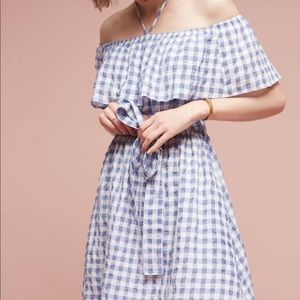 Size L 11.1.Tylho Anthropologie Blue Gingham Dress